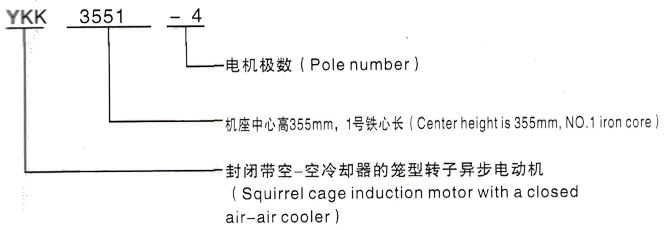 YKK系列(H355-1000)高压Y4505-6三相异步电机西安泰富西玛电机型号说明